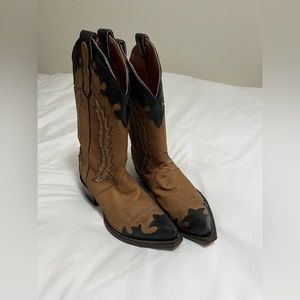Nocona Boots, brown and black leather, size 6.5B